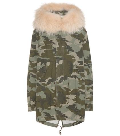 Mr & Mrs Italy Midi Printed Cotton Parka With Fur