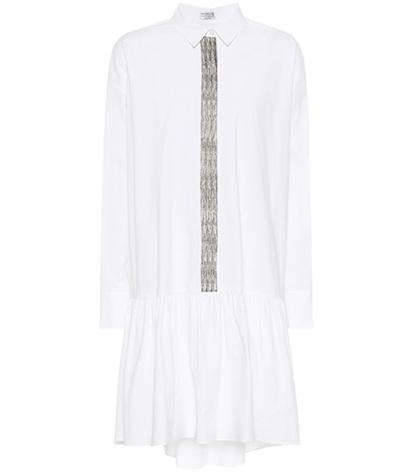 Brunello Cucinelli Embellished Cotton Shirt Dress