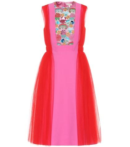 Delpozo Crêpe And Tulle Dress