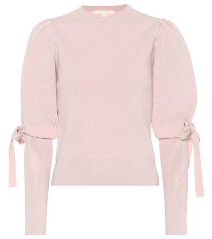 Jonathan Simkhai Jacquard Knit Puff-sleeve Sweater
