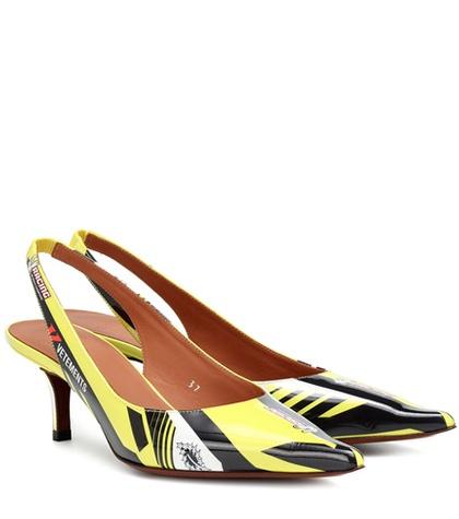 Vetements Race Patent Leather Slingback Pumps