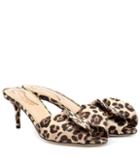 Charlotte Olympia Satin Leopard-printed Mules