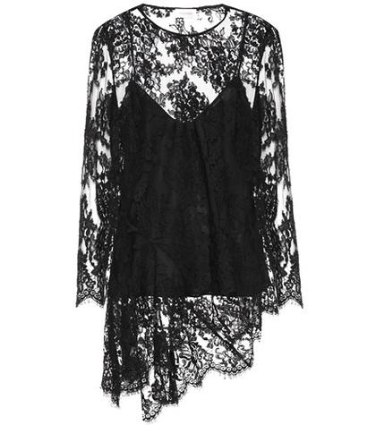 Zimmermann Asymmetric Silk Lace Top