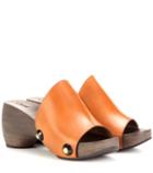 Chlo Izzy Leather Platform Clogs