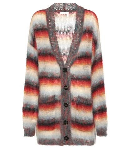 Chlo Striped Mohair-blend Cardigan