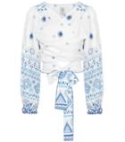 Gl Hrgel Printed Linen Wrap Top