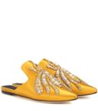 Sanayi 313 Ragno Embroidered Satin Slippers