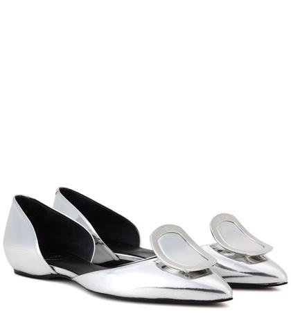 Jw Anderson Dorsay Metallic Leather Ballerinas