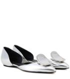 Jw Anderson Dorsay Metallic Leather Ballerinas