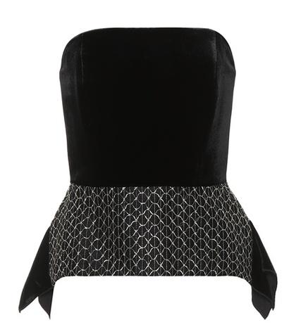 A.p.c. Syston Embroidered Velvet Top