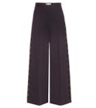 Stella Mccartney Maude Lace-trimmed Wide-leg Cotton Trousers