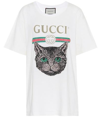 Gucci Sequin-embellished Cotton T-shirt