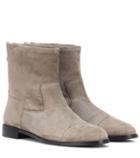 Bougeotte Suede And Shearling Ankle Boots