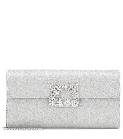 Roger Vivier Evening Envelope Glitter Clutch