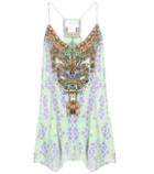 Dolce & Gabbana Embellished Printed Silk Top