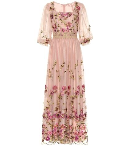 Dolce & Gabbana Floral-embroidered Tulle Gown