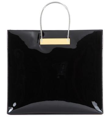 Victoria Beckham Denim Cable Shopper Medium Patent-leather Bag