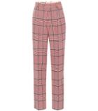 Ganni Plaid Wool-blend Pants