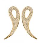 House Of Waris 18kt Gold Drop Spike Earrings With White Pavé Diamonds