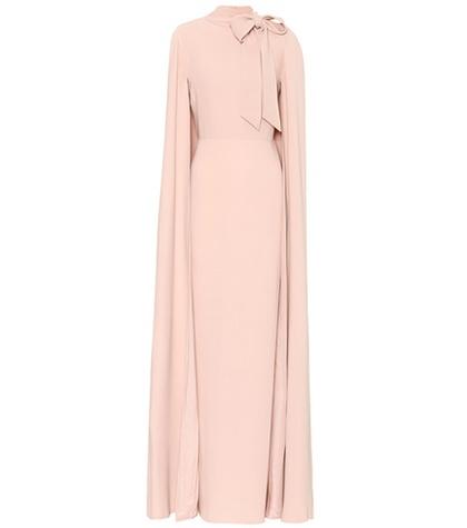 Valentino Silk Caped Dress