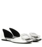 Roger Vivier Chips Crystal-embellished Metallic Leather Ballerinas