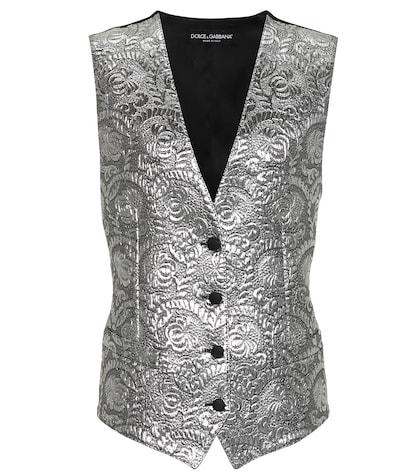 Dolce & Gabbana Metallic Silk-blend Jacquard Vest