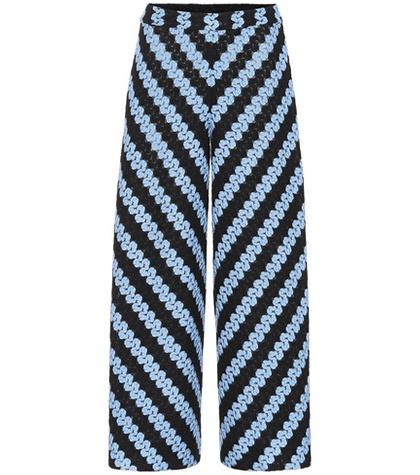 Prada Knitted Wide-leg Cropped Trousers