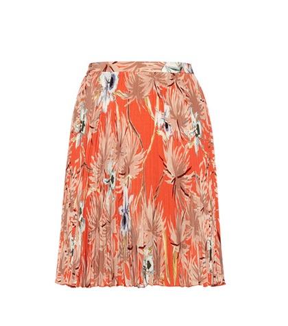 Marni Mytheresa.com Online Exclusive Printed Pleated Silk Miniskirt