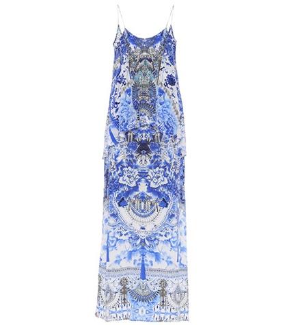 Lpa Printed Sleeveless Silk Dress