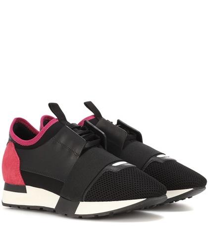 Miu Miu Leather-trimmed Sneakers