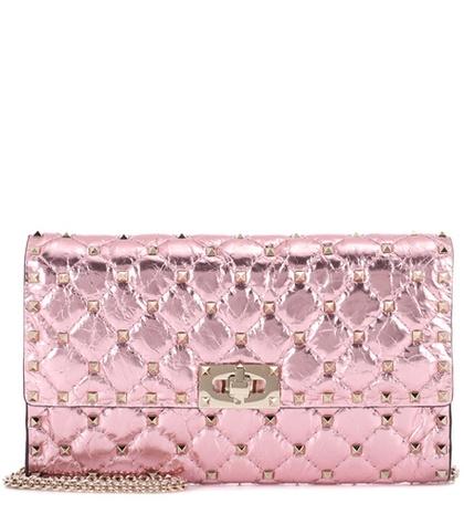 Valentino Valentino Garavani Rockstud Spike Metallic Leather Shoulder Bag