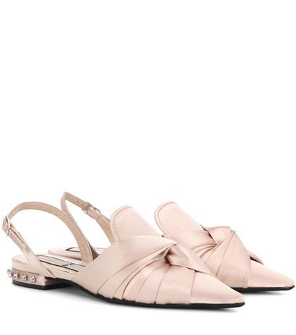 Rupert Sanderson Satin Slingback Ballerinas