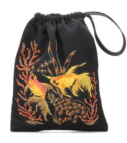 Canada Goose Sofia Embroidered Satin Clutch