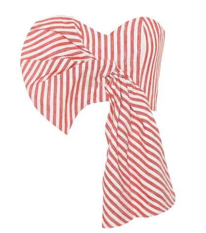 Johanna Ortiz Toluca Striped Linen Crop Top