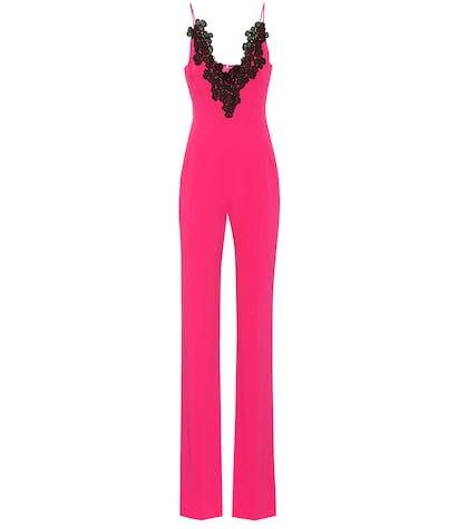 David Koma Macramé-trimmed Cady Jumpsuit