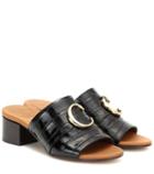 Acne Studios Chloé C Embossed Leather Mules