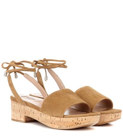 Valentino Valentino Garavani Suede And Cork Sandals