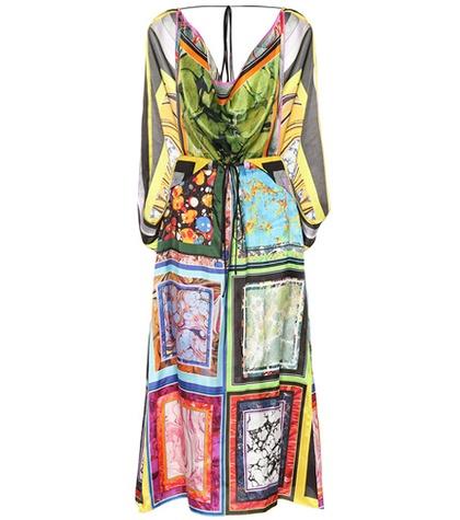 Rosie Assoulin Cape Printed Midi Dress