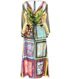 Rosie Assoulin Cape Printed Midi Dress