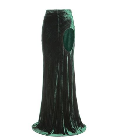 Haider Ackermann Cut-out Velvet Maxi Skirt