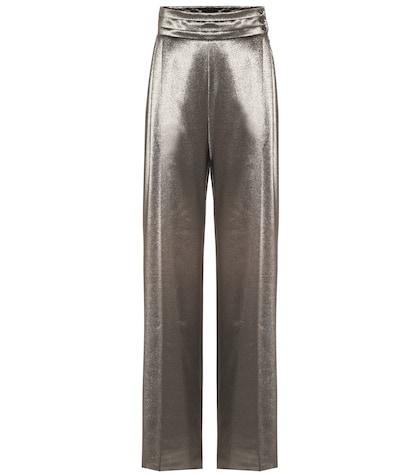 Max Mara Albina Stretch Silk High-rise Pants