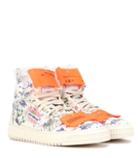 Off-white Floral Leather Sneakers