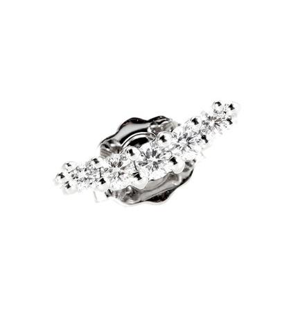 Stone Paris Line Button 18kt White Gold Earring With White Diamonds