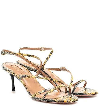 Aquazzura Carolyne 60 Snakeskin Sandals