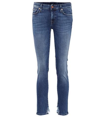 7 For All Mankind Pyper Crop Slim Illusion Mid-rise Jeans