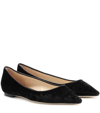 Jimmy Choo Romy Flat Velvet Ballerinas