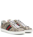 Gucci Ace Leather-trimmed Printed Sneakers