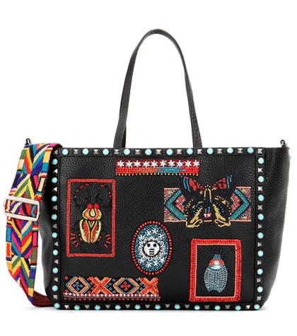 Valentino Valentino Garavani Rolling Rockstud Embellished Leather Tote
