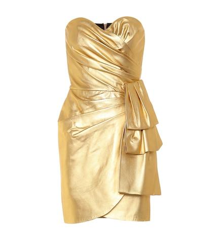 Chlo Metallic Leather Minidress