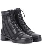 Alexandre Birman Regina Leather Combat Boots